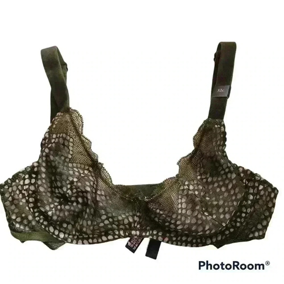 Forest green lace under wire Victoria secret  bra size 32c - Picture 1 of 5